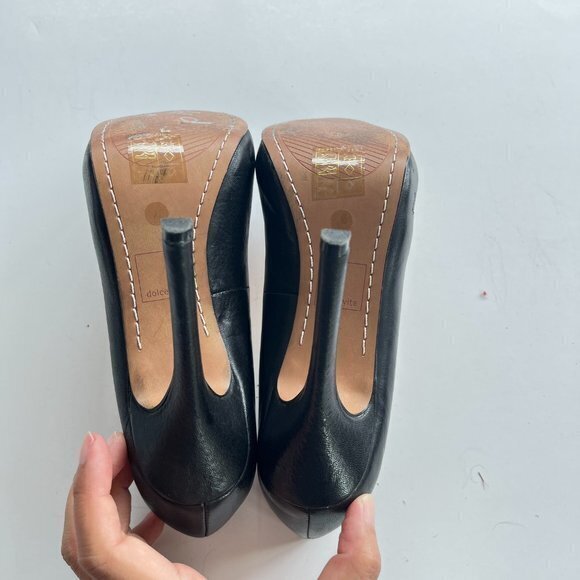 DOLCE VITA DV BLACK LEATHER HIGH HEELS PLATFORM WOMENS SIZE 6M - Picture 6 of 7